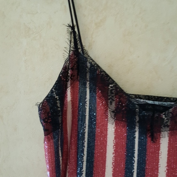 Zara striped top with sequins red white and blue - Picture 3 of 5